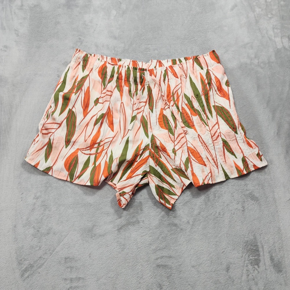 CALLIGRAPHIE Shorts Womens XL Multicolor Floral Flowy Pull On Drawstring Casual